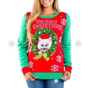 Women's Meowy Christmas Ugly Christmas Sweater - NWT - 1X